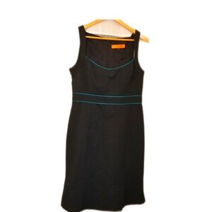 Cynthia Steffe Black and Blue Midi Dress